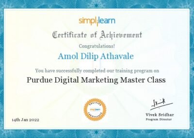 PGDM Purdue Digital Marketing Masterclass  Certificate of Achievement