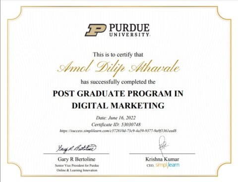 Post Graduate Program In Digital Marketing From Purdue University ...